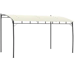 Outsunny 10' x 13' Outdoor Pergola Gazebo with UV-Resistant Canopy and Metal Frame, Sun Shade Shelter for Porch, Patio, Deck, Backyard, Cream