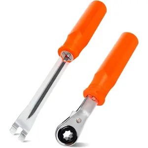 2PCS Automatic Slack Adjuster Tools, 5/16'' Double Square Ratcheting Wrench & Fork End Release Tool, Brake Adjustment Tool for Semi Truck, Heavy Duty Truck,Trailers