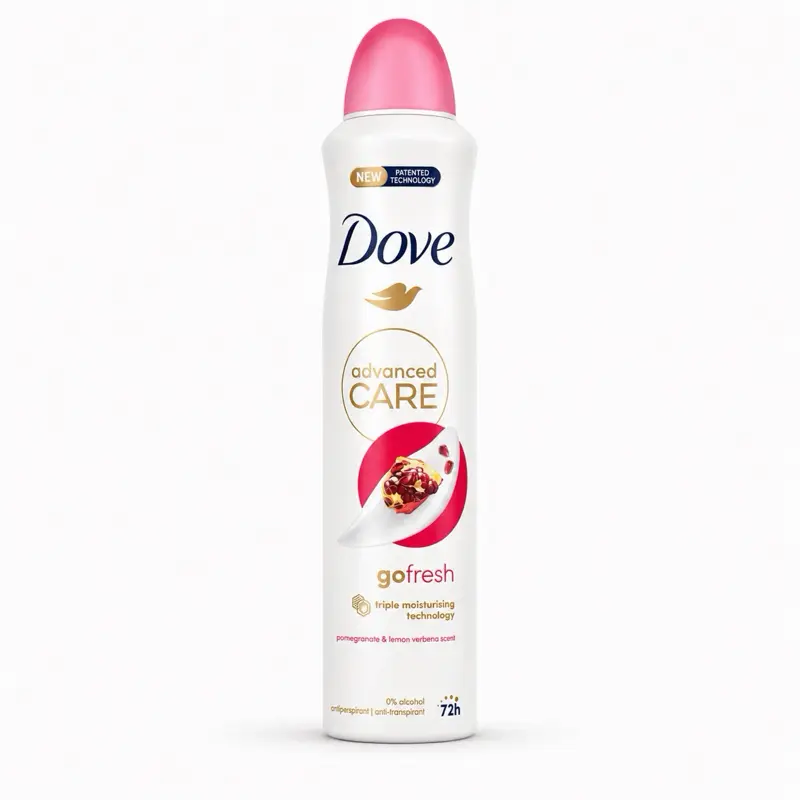Dove Advanced Care Go Fresh Antiperspirant Spray, Pomegranate & Lemon Verbena Scent, 72H Protection, 250ml