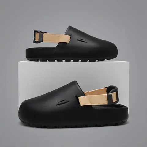 Women's Eva Fashion Solid Color Thick Sole Sandals, Trendy Home Indoor Non-Slip Round Toe House Slippers, Casual Travel Shoes for All Seasons, Thick Soled Slippers