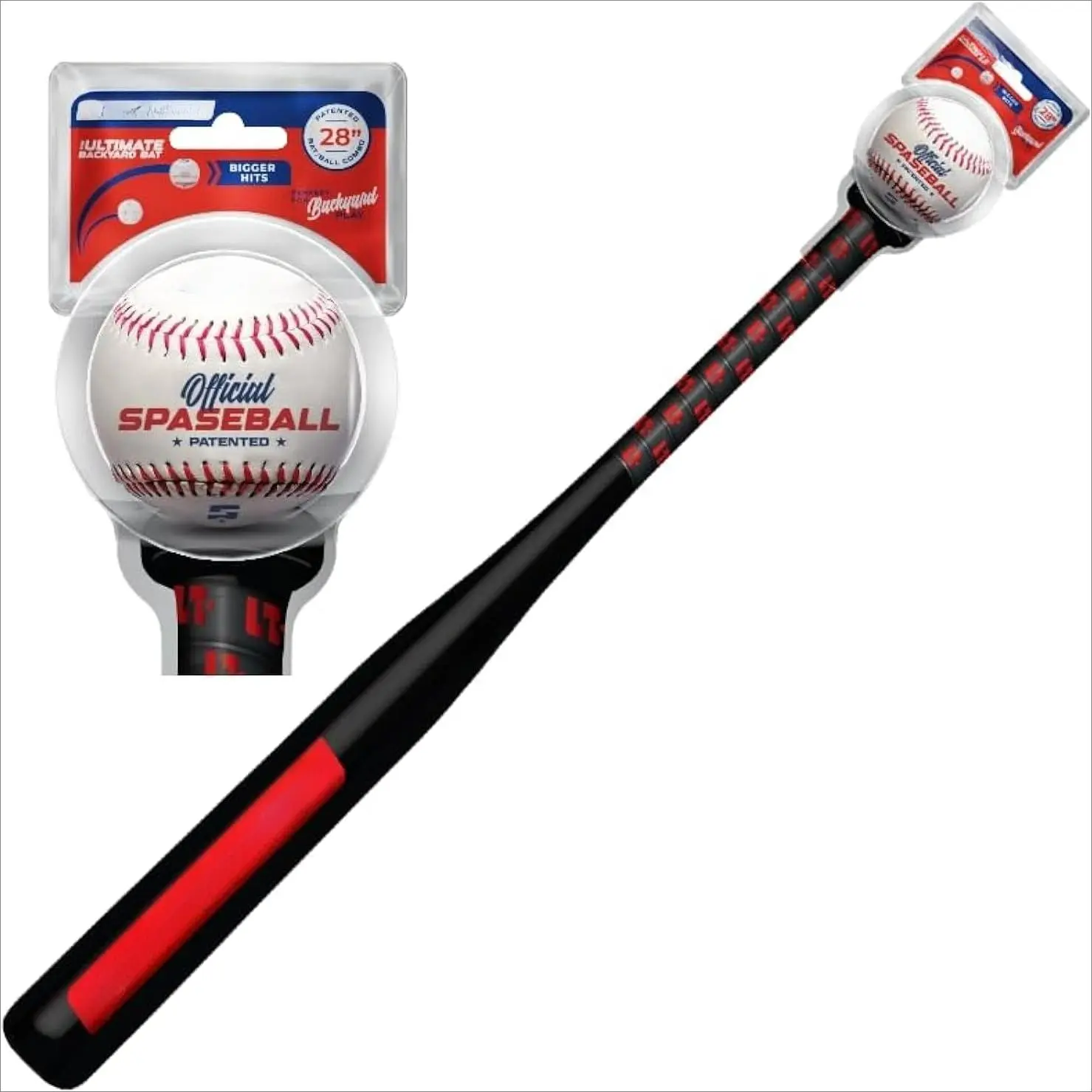 Plastic Baseball Bat and Ball Combo Set for Youth & Adults - Backyard Sports Set with Soft-Grip Bat and Lightweight Patented Spaseball for Bigger Hits, Designed For Bigger Hits, Better Throws, Backyard Baseball Bat And Ball Combo Set, Lightweight Ball