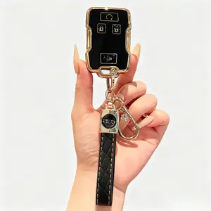 for Chevrolet key fob cover case with Metal buckle,Soft TPU key Shell/skin,4-Buttons fit GMC chevy Colorado Silverado Suburban Tahoe Silverado Remote Key Vehicle Accessories(Black White) Smart Fob Replacement Cover