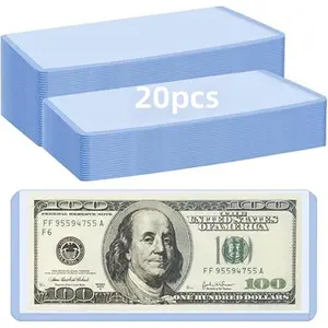 20 Pack Dollar Bill Holders, Transparent Currency Pockets, Durable Plastic Money Bags, Us Banknote Display Cases, Cash Protection, Cash Storage