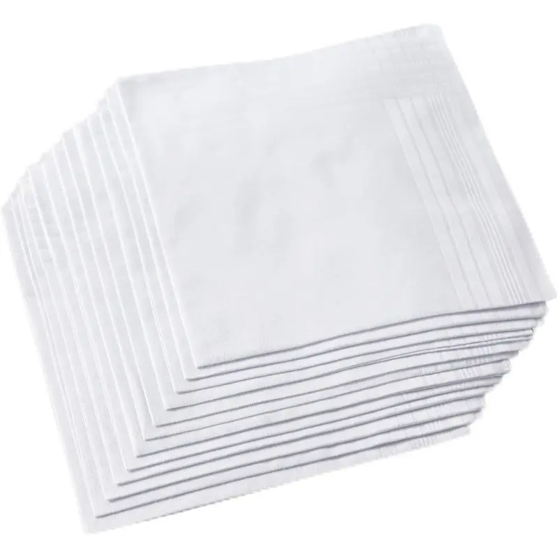 6/12 pure white satin-edged cloth napkins, 16x16 inches Suitable for weddings, festive occasions and all manner of parties, Party Supplies
