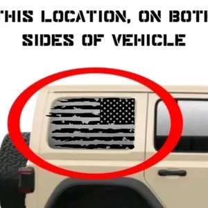 Universal Rear Quarter Window American Flag Vinyl Decal, Universal Car Sticker for Vehicle Exterior Decoration Truck Accessories Windshield Sticker