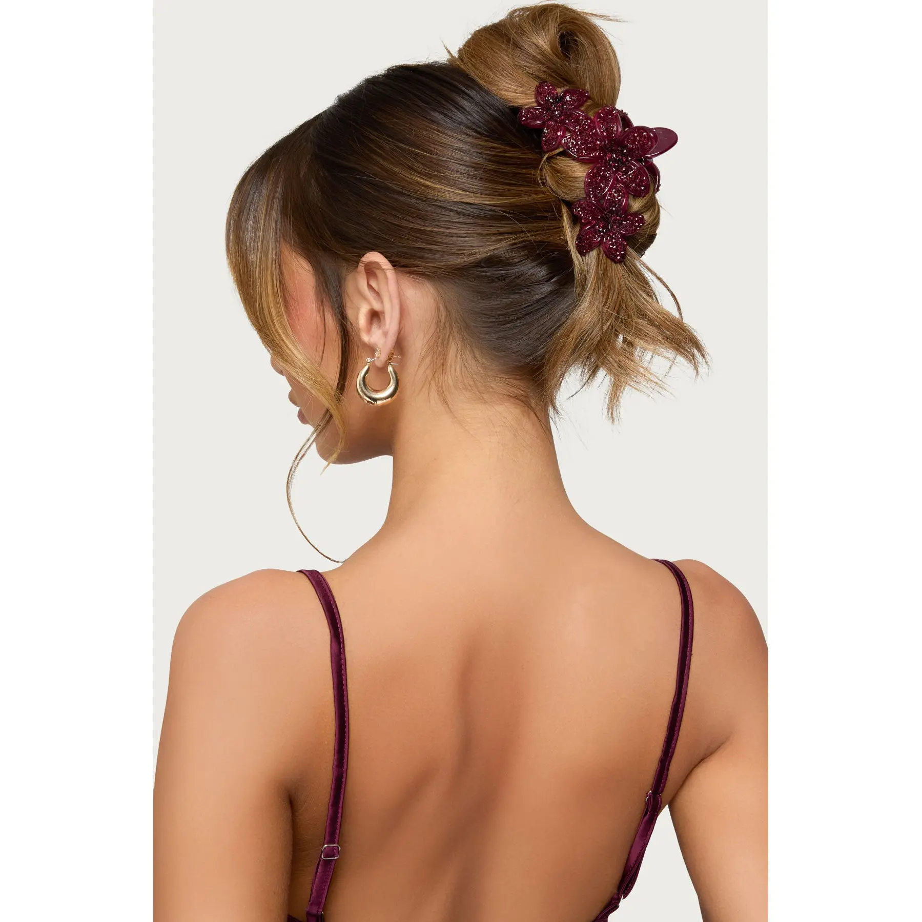Faux Crystal Flower Hair Clip