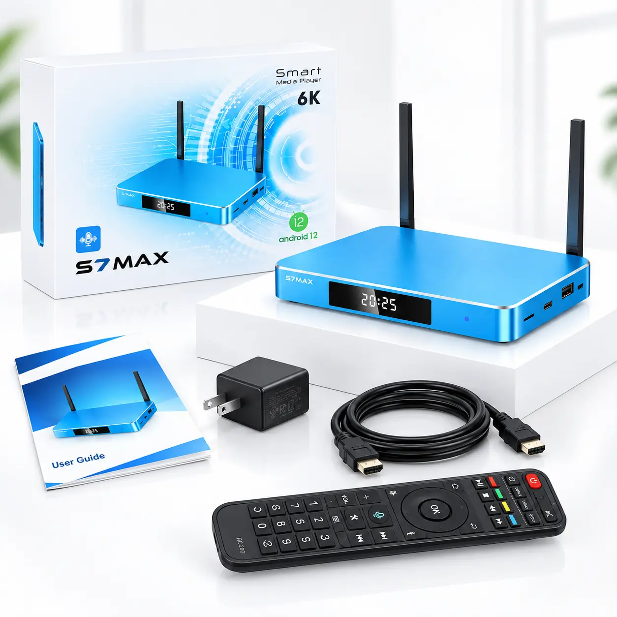 S7 PRO / S7 MAX 32-64GB Android TV Box with Remote Control & HDMI Cable including 7-day Time-shift