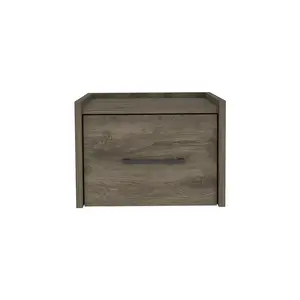 【GOOGREAT】Floating Nightstand Calion, Bedroom, Dark Brown