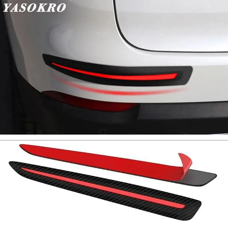 2pcs car anti-collision strip bumper anti-scratch strip sticker body door edge anti-scratch protection soft rubber strip Vehicle Exterior Decoration Automotive Decals