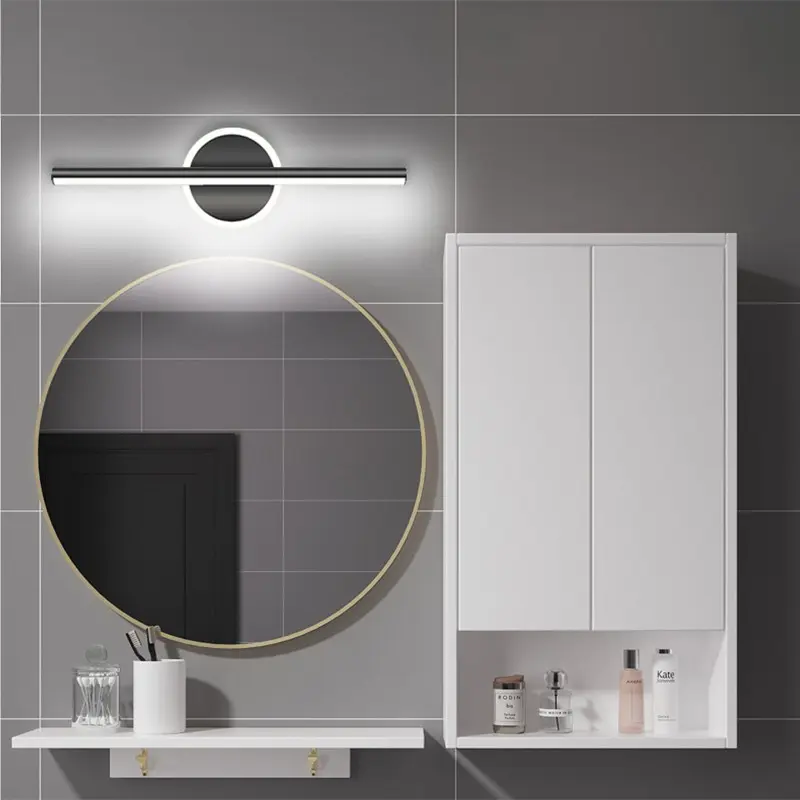 LED Wall Lamp, Modern Black 40cm/60cm Aluminum Wall Light, 6500K White Light, Makeup Mirror, Vanity LED Fill Light, Bathroom Mirror Wall Light, Picture Light, Indoor Wall Decorative Lighting, Led Ambient Lighting, Interior Led Lights