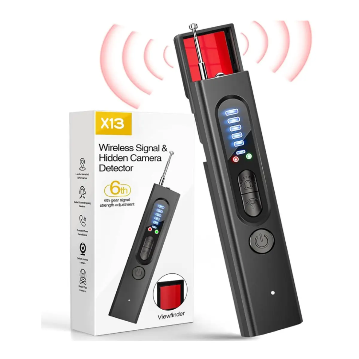 Hidden Camera Detectors, GPS Tracker Detector and RF Signal Scanner, For Office, Travel, Hotel, Car hidden camera GPS detector, Hidden Cam, Find Out Hidden GPS Trackers