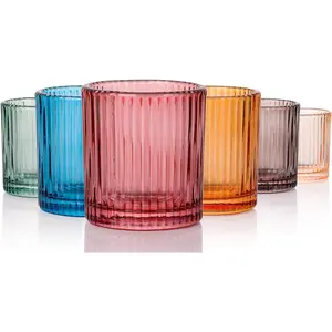 Gift idea- Mini Colored Shot Glasses Set of 6 – 1.5oz Small Vintage Ribbed Glassware, 80s Style Party Cups for Tequila, Whiskey, Cocktails – Mother's Day Gift and Father's Day Gift for Bar
