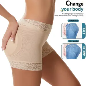 Women's Shapewear Panties, Abdomen Control Underwear, Butt Lifting Thong, Fake Buttocks Inner Pants, Body Sculpting Briefs with Insert Pads