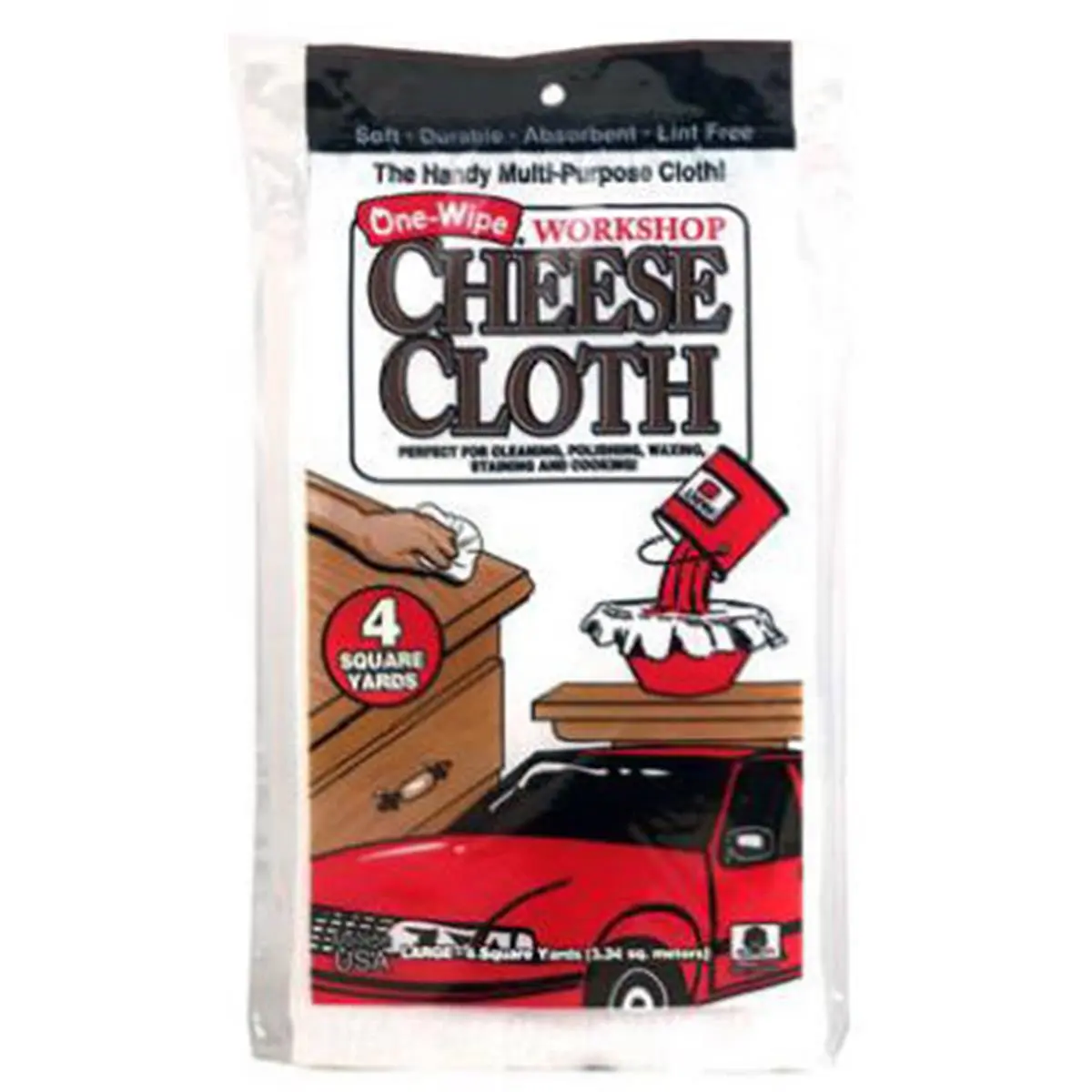 212 MAIN 100% Cotton Cheese Cloth - 4yd, 9x6 in Washable Water Absorbent Durable Cleaning Cloth for Household Cleaning Tasks, 0.2 Lbs