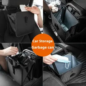 Car Trash Can Folding Portable Multi-Function Seat Back Hanging Storage Bag Waterproof Car Storage Bag