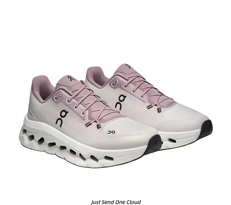Nude Pink Off White Gradient Breathable Knit Low Top Thick Cushion Sneakers for Men Women, Solid White Wave Hollow Segmented Midsole Black White Non-Slip Lightweight Daily Outdoor Walking Shoes