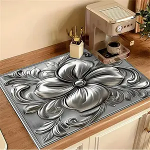 Soft Electric Stove Cover Cook Top Panel Protector Pad,Floral Kitchen Design, Scratch Resistant, Easy Clean, Multi-Purpose for Oven, Washer, Dryer, Stove Plate