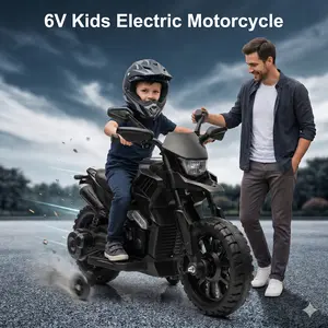 6V Kids Motorcycle，Battery Powered Ride on Motorcycle with Traning Wheels, Headlight & Music, 2-5Mph Adjustabled Speed Electric Bike for Kids，Electric Toddler Motorcycle for Kids Boys Girls Gift