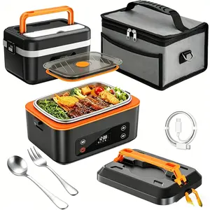 Father's Day Gift Self-Heating Electric Lunch Box, 24000mAh Rechargeable 1.2L Portable Food Warmer with 5 Heating Modes, Auto Temperature Control, Heated Lunch Box – Perfect for Truck, Office, or Outdoor Worksite
