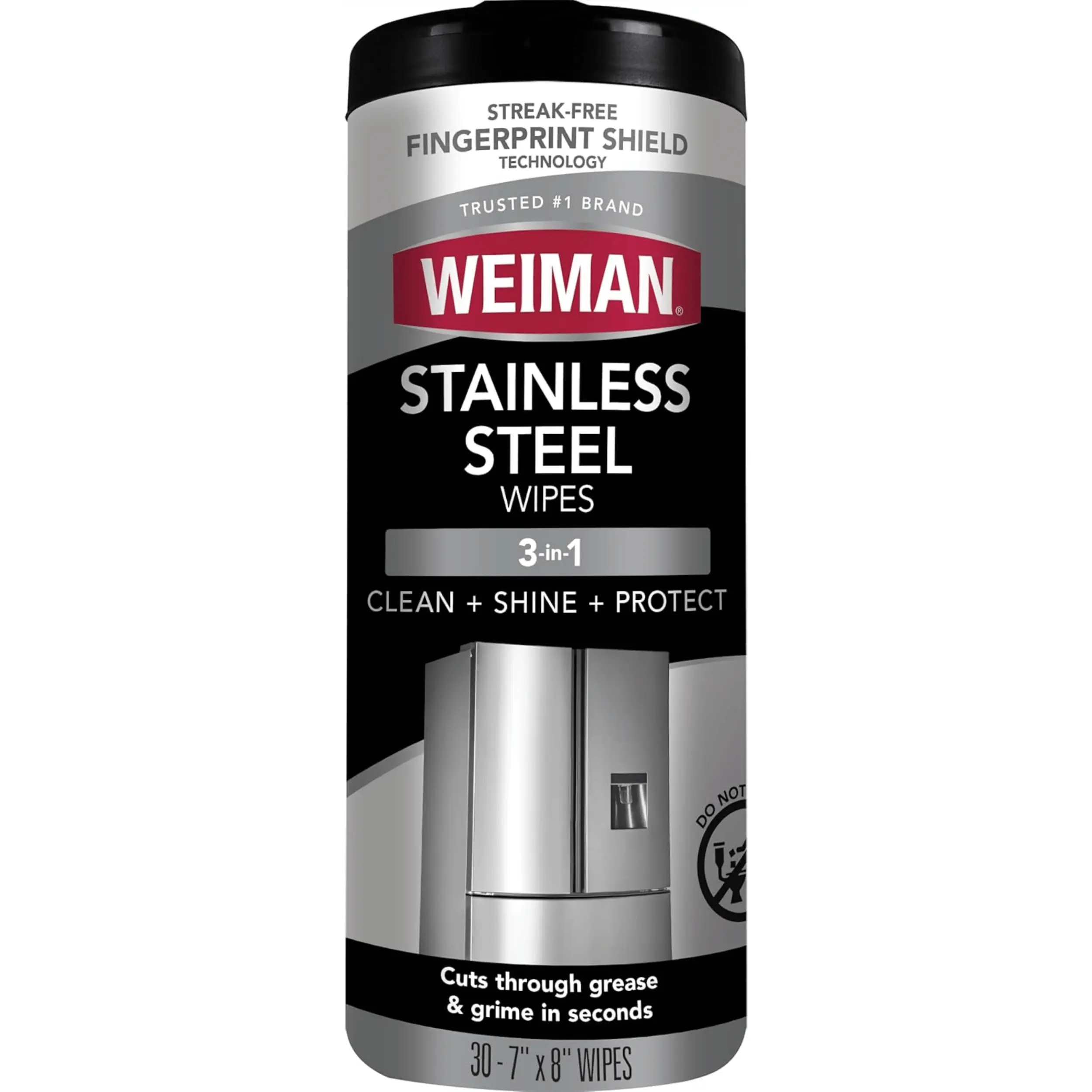 Stainless Steel Cleaner Wipes 30 Count Anti-Fingerprint Polishing Wipes for Appliances, Removes Grease, Water Spots, Streaks & Residue, Safe for Chrome, Sinks & Grill Exteriors