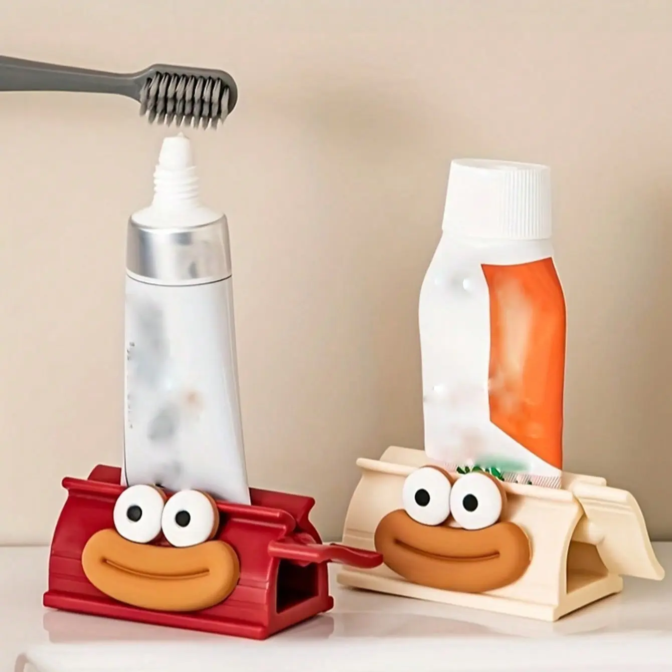 Toothpaste Squeezer Dispenser, Cute Large Mouth Design, Manual Bathroom Accessory, Easy Use Toothpaste Squeezer, Portable Roller Pump