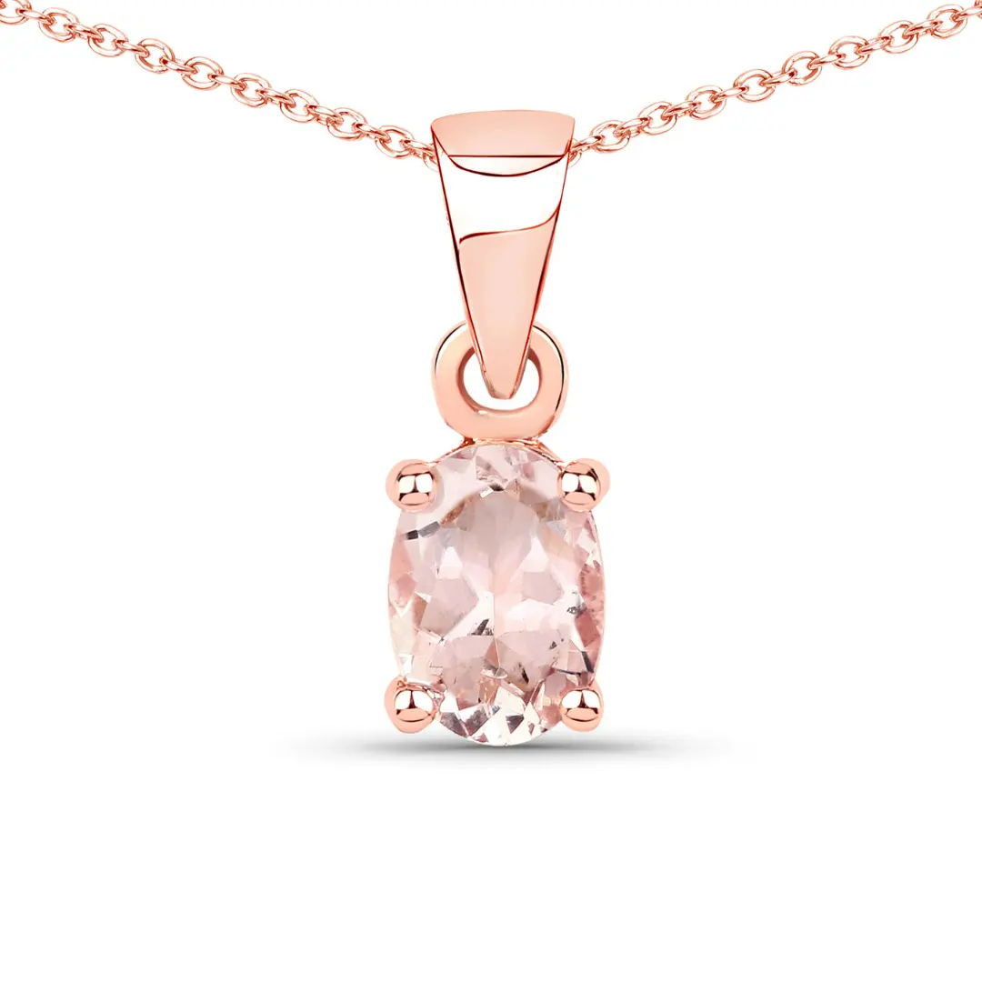 Genuine Morganite Solitaire Necklace