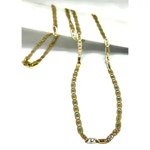 10k Solid Gold Tri-Color Valentina Chain 18 - 24 inch 3.3mm (Full Solid Style)