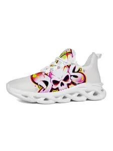 Printed Sports Running Shoes, Street Fashion Personality, Vibrant Art Style, Shock Absorbing Sole, Perfect for Skate Parks and Parties