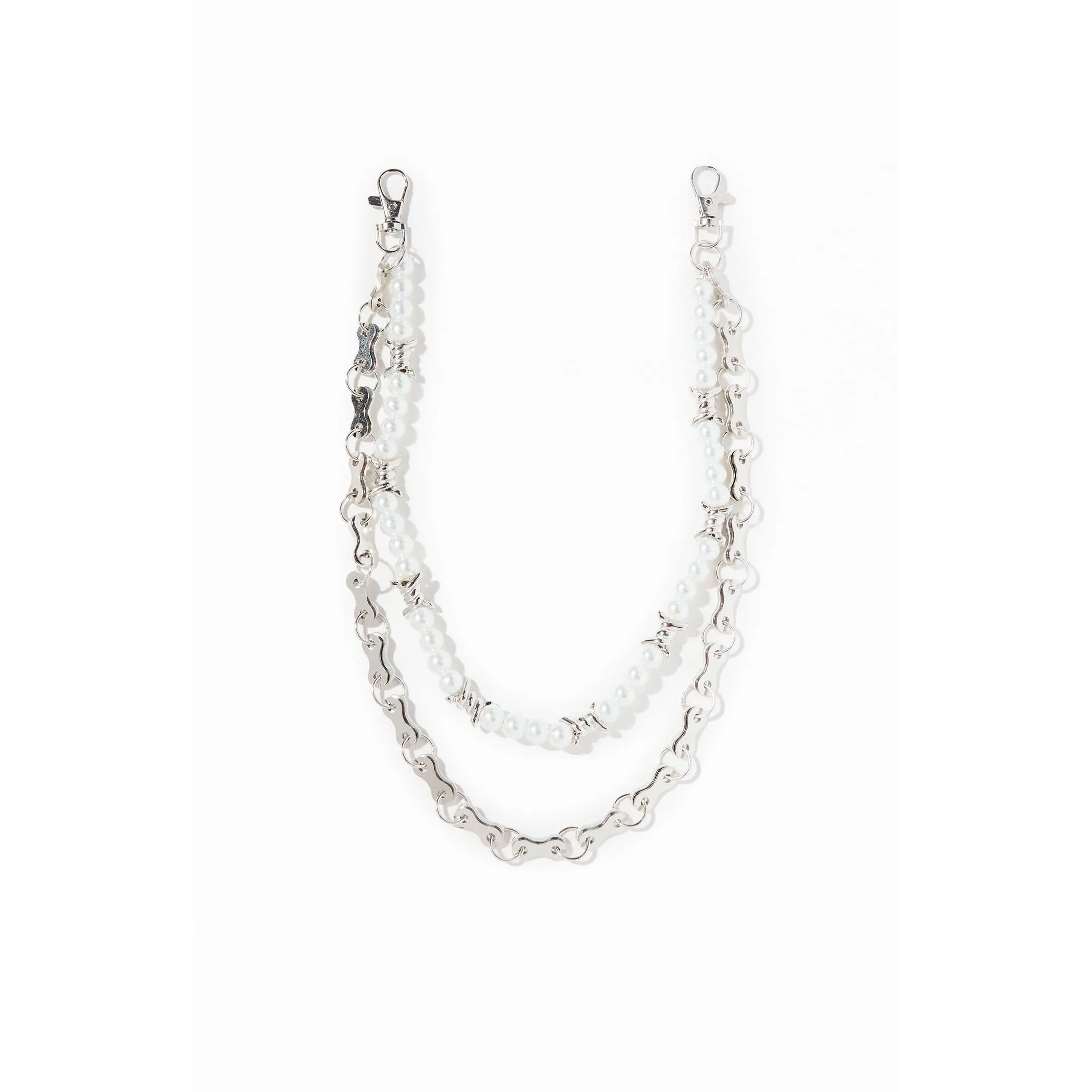 Pacsun Men's Barbed Pearl Double Wallet Chain