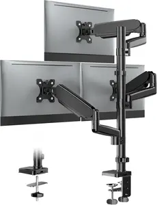 FORGING MOUNT Triple Monitor Mount, Articulating Adjustable 3 Monitor Desk Mount for 13-32inch Screens up to 17.6lbs Each, Gas Spring Monitors Arm with Tilt Swivel Rotation, Max VESA 100x100