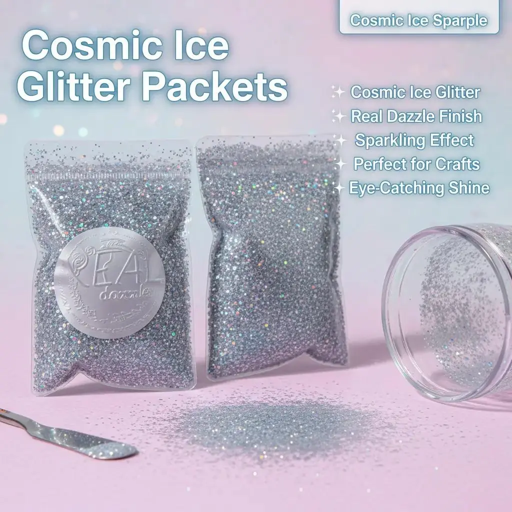 REAL Dazzle Cosmic Ice Shimmer Glitter, Glitter Nails Accessory for Nail Art Decoration