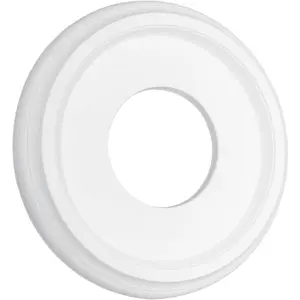 Molded PU Round Ceiling Medallion Smooth Finish White Backdrop Decor for Light Fixtures and Ceiling Fans (OD 25mm, ID 10mm)