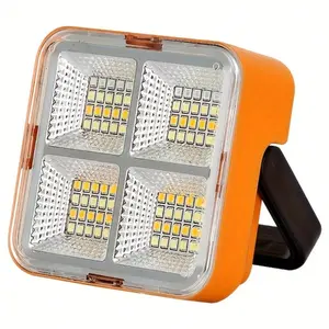Solar rechargeable multifunctional led work light, portable outdoor floodlight-1200mah lithium battery, suitable for camping.