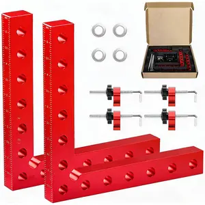 Corner Clamp for Woodworking,4 Pack Heavy Duty Right Angle Clamps, Aluminum Alloy Positioning Squares for Cabinet Installation, Frame Alignment, DIY Carpenter Woodworking Tools