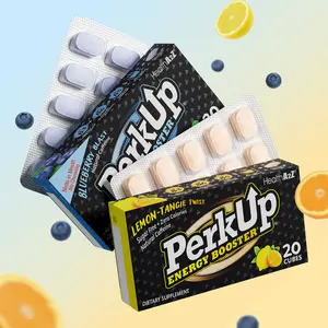 HealthA2Z PerkUp Energy Booster - Melt-in-mouth Cubes with 50 mg Natural Caffeine & B Vitamins for Energy, Focus & Productivity | A Clean & Healthy Alternative to Coffee & Energy Drinks, No Jitters or Crash
