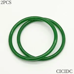 Jade Skinny Bangles Set By CICIDC Set Of 2Stackable Jade Bangles Bracelets Everyday Jade Jewelry Christmas,Thanksgiving,Birthday Gift For Her