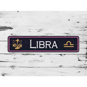 Libra Zodiac Metal Sign The Scales Astrology Aluminum Street Sign
