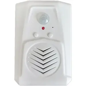 Replaceable Voice PIR  Motion Sensor Activated Welcome Doorbell for Shop Store Christmas MP3 Audio Files to Play Speech,Sound Player Speaker with USB (White)