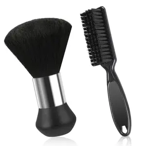 2-Piece Professional Barber Neck Duster Brush Multi-Pack Lightweight Unscented ABS Nylon Beauty Tool for Cleansing Loose Hair Around Neckline & Ears
