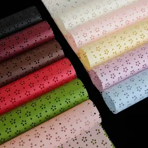 Korean Waterproof Papel Picado Flower Wrapping Paper 10 Sheets 22x22 for Gift Wrapping and Decorative Use
