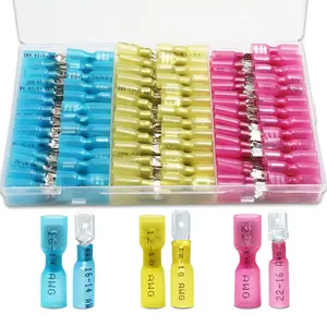 150 Pcs Spade Connectors Set,Heat Shrink Spade Terminals 22-10 AWG,Wire Connectors Male and Female,Widely Used in Household Electrical Wire Connections,Hand Tools Kits