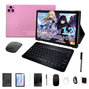 Surprise Gift Alert, 10-Inch HD Screen Android Tablet PC, 5g WiFi Dual Camera, 2-In-1 Tablet, Bluetooth-compatible Keyboard, Mouse, Earphones, silver Color