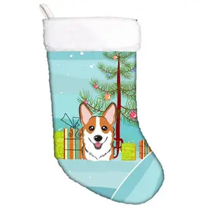 Carolines Treasures  Christmas Tree & Red Corgi Christmas Stocking