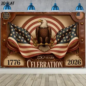 2D Flat - 2D Flat - 2D Flat. 1pc 250Th Anniversary Theme Banner Background Cloth Stars And Stripes Decoration Independence Day Party Decoration Banner Tapestry