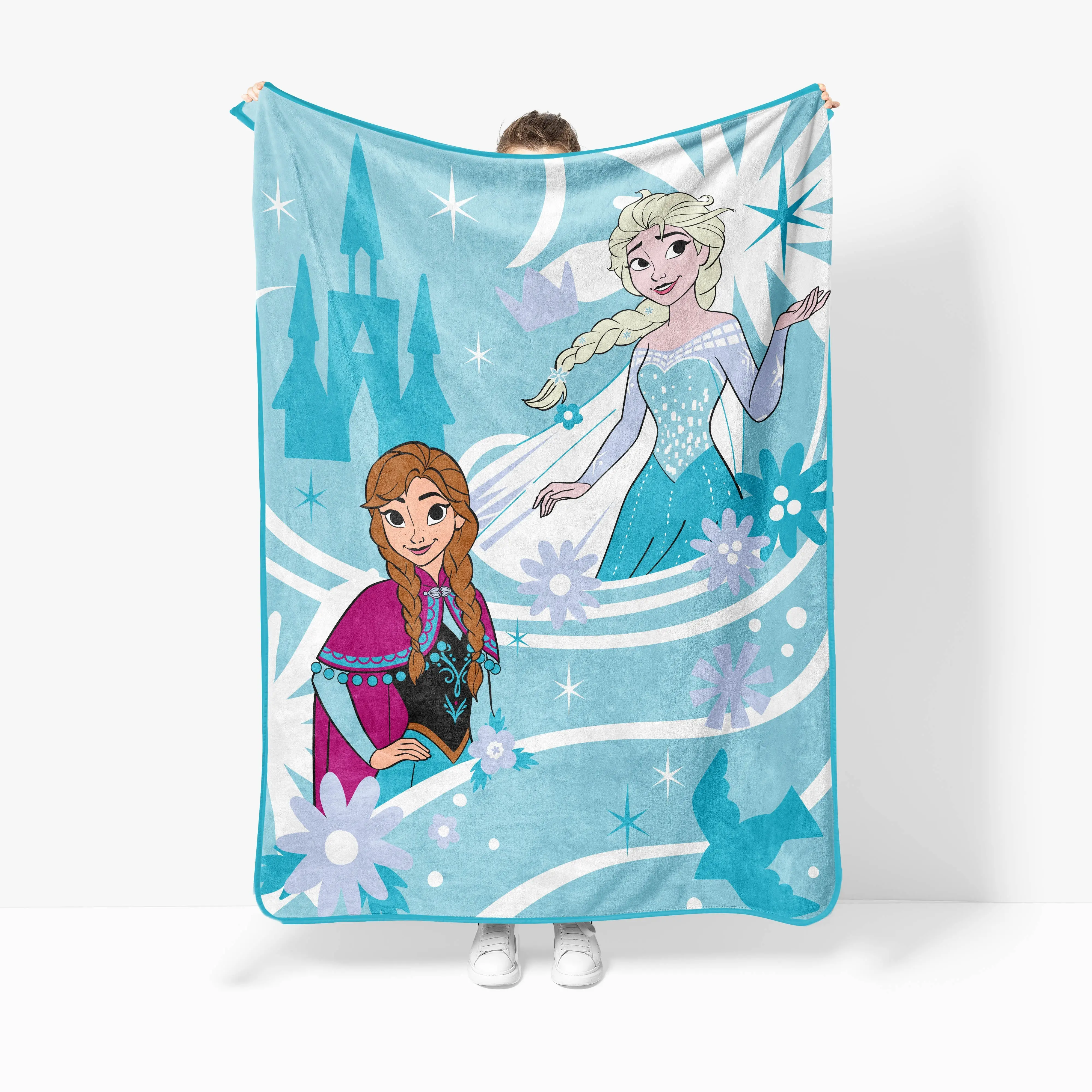 Jay Franco Disney Frozen Princess Winter Swirl Plush Throw Blanket
