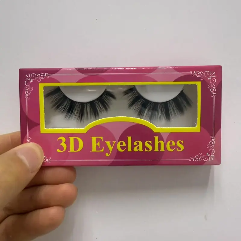 For Wig Package 3D False Eyelashes, 3D Faux Mink Fake Eyelashes Handmade Dramatic Thick Crossed Cluster False Eyelashes Black Nature Fluffy Long Soft Reusable