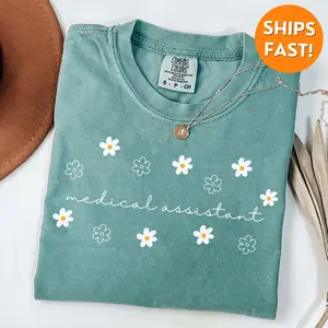 Comfort Colors Medical Assistant T Shirt for Women Cotton Top Fit Flat Hoodie Medium CMA Tee Gift for Medical Assistants