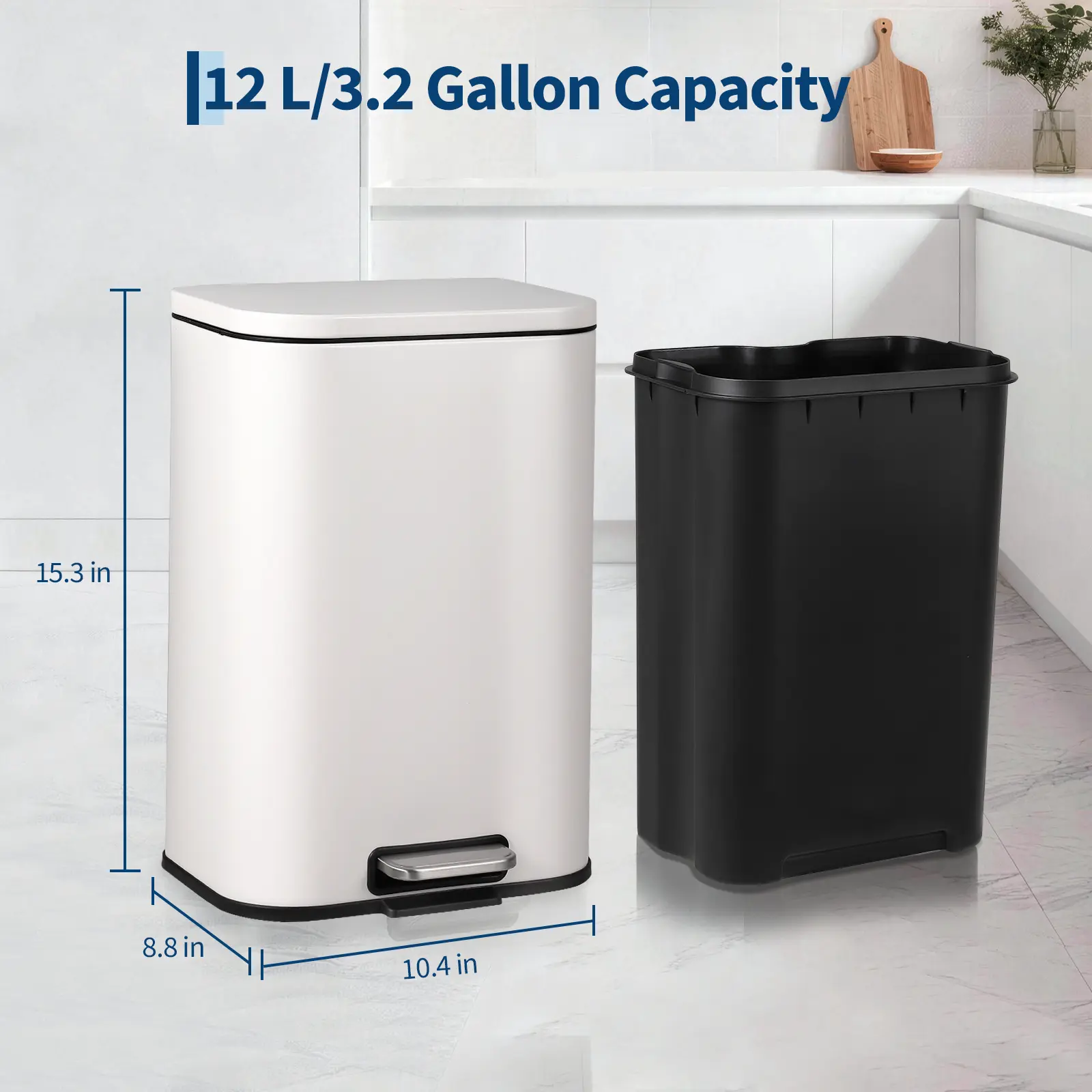 3Gallon - 26.5*22.3*38.8cm - White