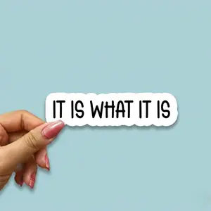 It Is What It Is Meme Sticker  Funny Sarcasm Gift, Cute Waterproof Decal for Laptop & Tumbler