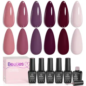 Beetles Fall Gel Nail Polish Set Soak Off UV LED Nail Gel for Autumn Winter Manicure Nail Art Gifts for Women Long-Lasting Gel Polish